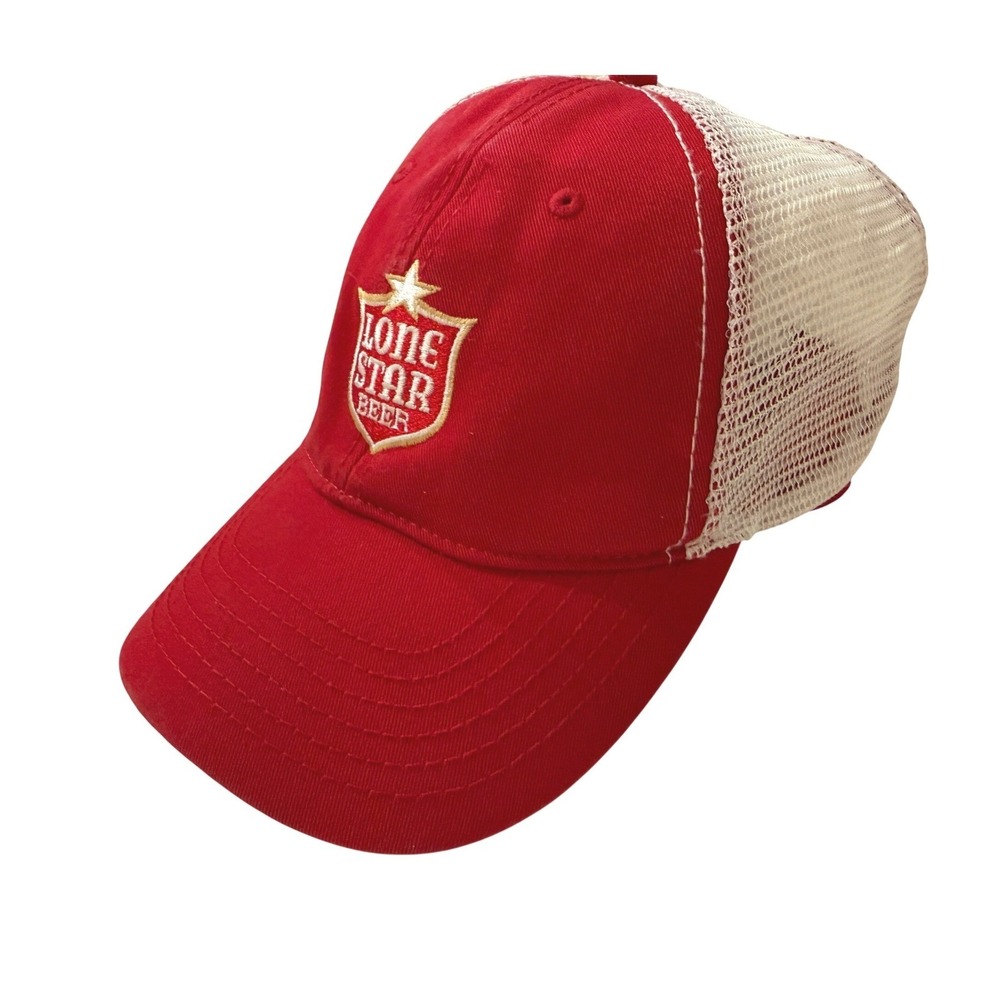 Vintage Lone Star‎ Beer Trucker Hat Red Mesh Snapback Texas Brewery Cap TX Pride
